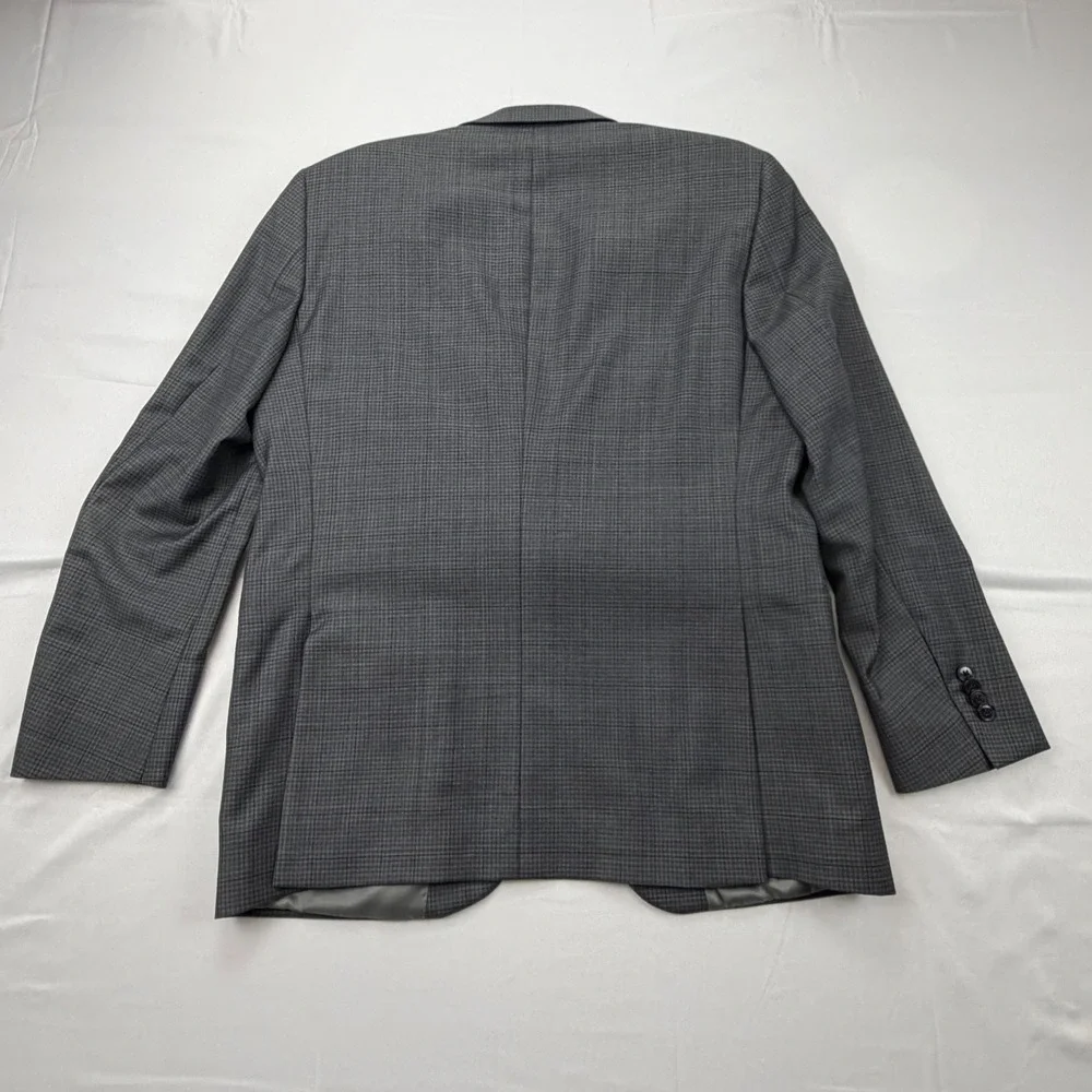 Peter Millar Blazer Mens 42R Grey Glen Check Plaid‎ 2-Button Sport Coat Canada